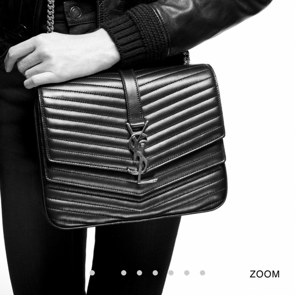 SAINT LAURENT YSL SULPICE BAG MEDIUM IN MATELASSÉ LEATHER - BLACK - Picture 4 of 4